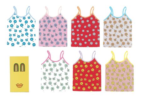 Girls Multicolor Cotton Vest Sets (7 Pieces) For Discount