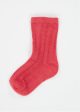 Girls Cerise Pointelle Ankle Socks Fashion