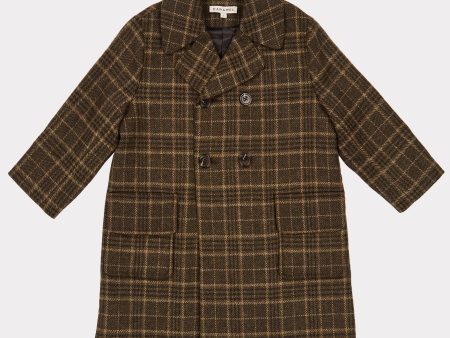 Boys & Girls Green Check Eagle Coat Online now