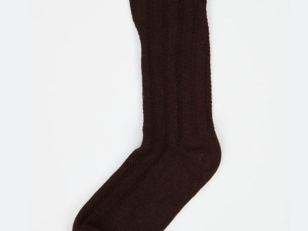 Boys & Girls Dark Brown Pointelle Ankle Socks Hot on Sale