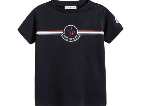 Baby Boys & Girls Navy Cotton T-Shirt For Discount