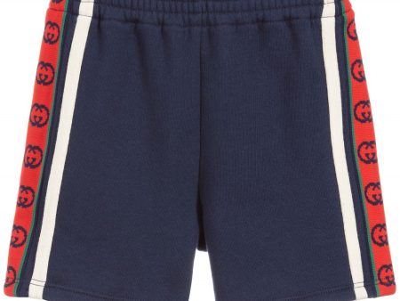 Baby Boys Blue GG Cotton Shorts Sale