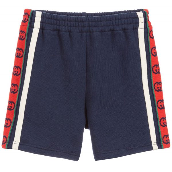 Baby Boys Blue GG Cotton Shorts Sale