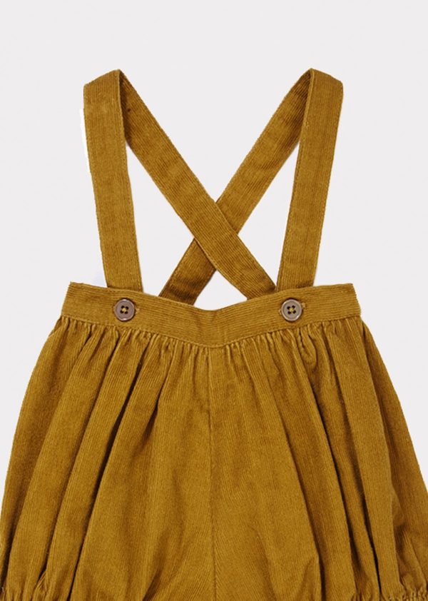 Baby Girls Dark Yellow Cotton Shorts For Discount