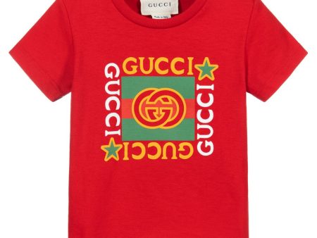 Baby Boys & Girls Red GG T-Shirt Cheap