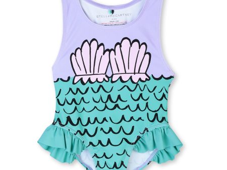 Baby Girls Purple Painted Swimsuit (UPF50+) Sale