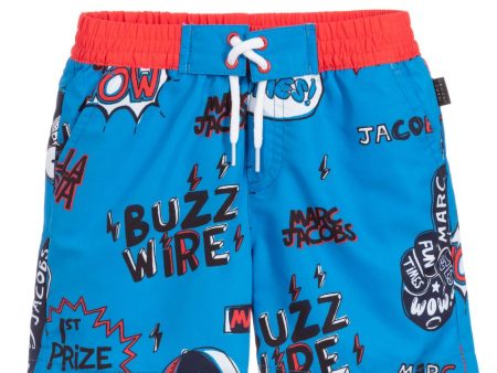 Boys Blue & Red Swim Shorts For Discount