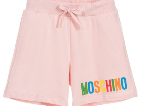 Girls Pink Logo Cotton Shorts Sale