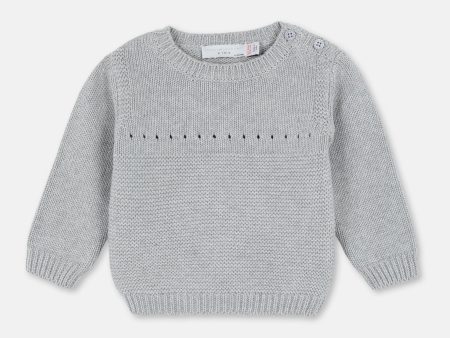 Baby Boys & Girls Grey Cotton Sweater For Cheap