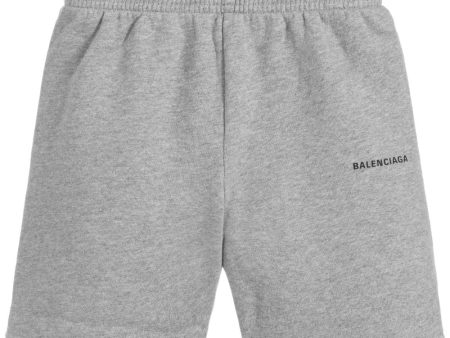 Boys Grey Logo Cotton Shorts For Discount