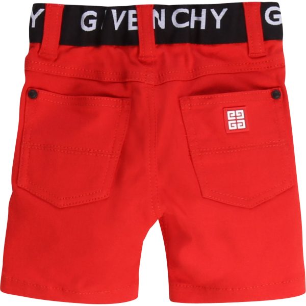 Baby Boys Red Cotton Shorts For Discount