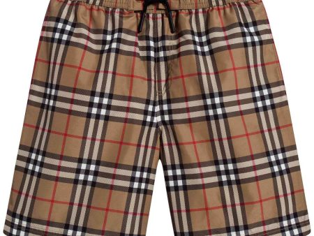 Boys Antique Yellow Check Swimwear Supply