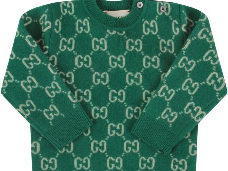 Baby Boys & Girls Green GG Wool Jumper Online