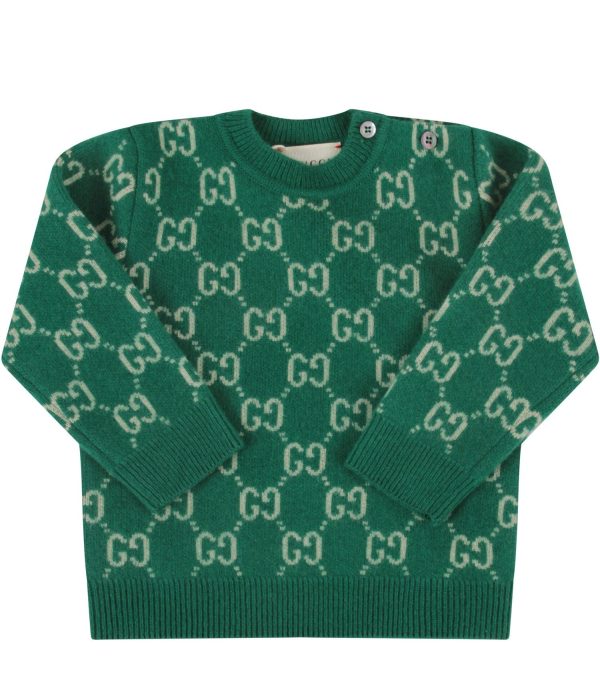 Baby Boys & Girls Green GG Wool Jumper Online