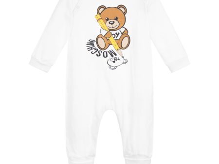 Baby Boys & Girls Optical White Print Cotton Romper Online Sale