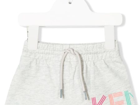 Baby Girls Grey Logo Cotton Shorts on Sale