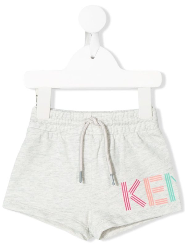 Baby Girls Grey Logo Cotton Shorts on Sale