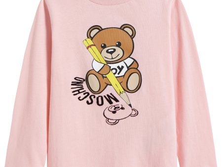 Baby Boys & Girls Pink Print Cotton Long Sleeves T-Shirt Online Sale