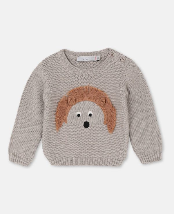 Baby Boys & Girls Beige Cotton Sweater Discount