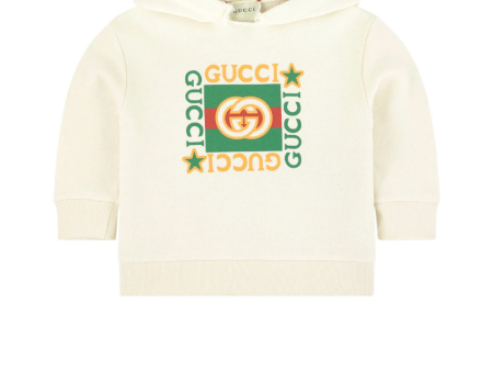 Baby Boys & Girls White GG Cotton Hoodie Hot on Sale