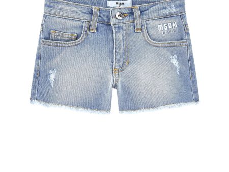 Girls Blue Denim Shorts Fashion