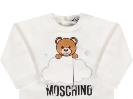 Baby Boys & Girls White Teddy Bear Cotton Sweatshirt Online