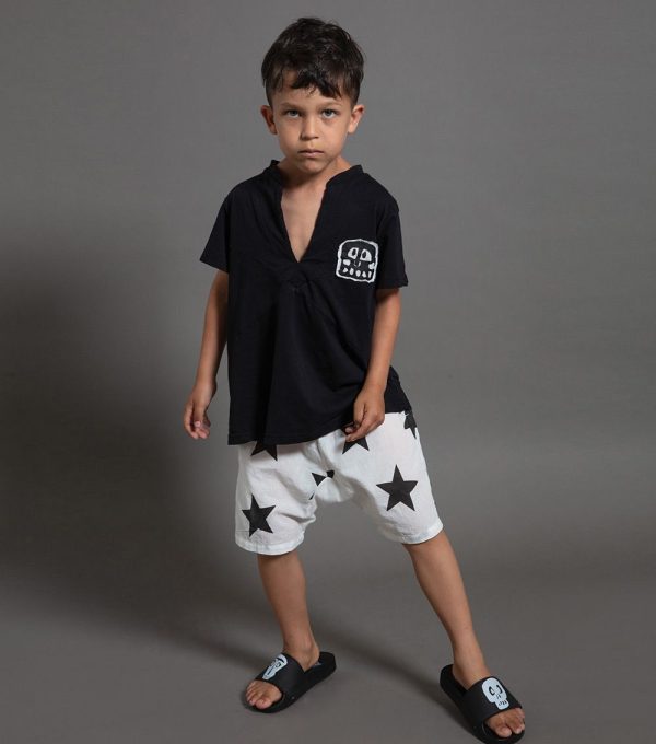 Boys & Girls White Star Cotton Shorts Cheap