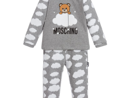 Baby Boys & Girls Grey Teddy Bear Cotton Tracksuit Discount