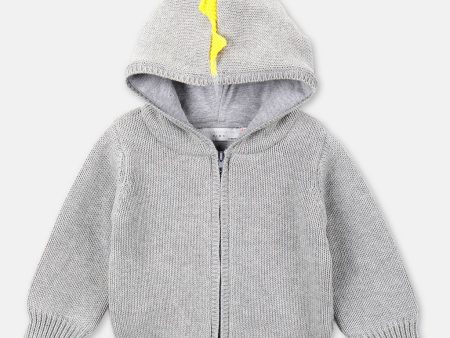 Baby Boys & Girls Grey Cotton Cardigan For Cheap