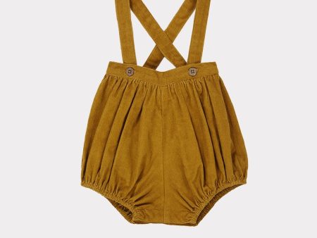 Baby Girls Dark Yellow Cotton Shorts For Discount