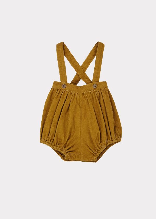 Baby Girls Dark Yellow Cotton Shorts For Discount