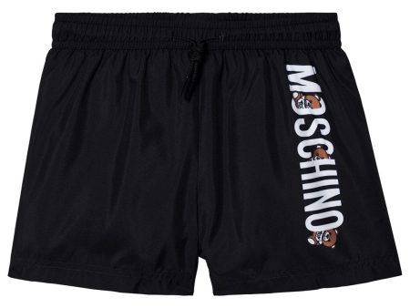 Boys Black Logo Swim Shorts For Cheap