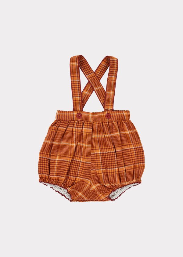 Baby Boys & Girls Orange Check Dunlin Romper Online Sale