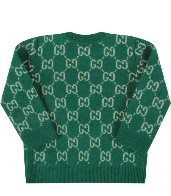 Baby Boys & Girls Green GG Wool Jumper Online