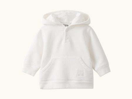 Baby Boys & Girls Off White Cotton Hoodie Fashion