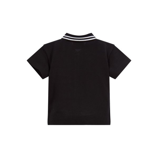 Baby Boys Black Cotton Polo Shirt Online now