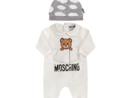 Baby Boys & Girls White Clouds Cotton Babysuit Online now