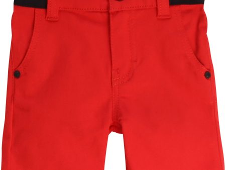 Baby Boys Red Cotton Shorts For Discount