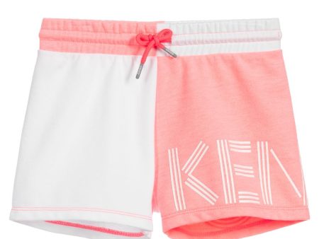 Girls White & Pink Logo Shorts Supply