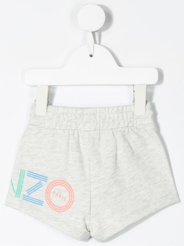 Baby Girls Grey Logo Cotton Shorts on Sale