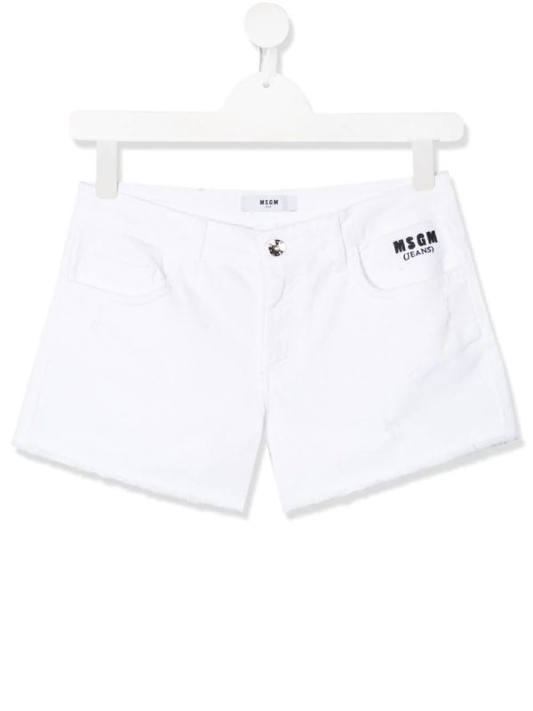 Girls White Denim Shorts Online Hot Sale