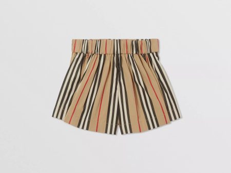 Girls Archive Beige Check Cotton Shorts Discount