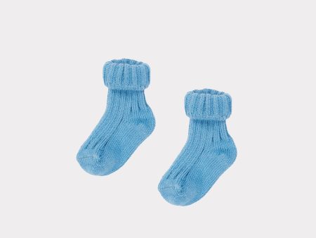 Baby Boys & Girls Blue Cotton Socks on Sale