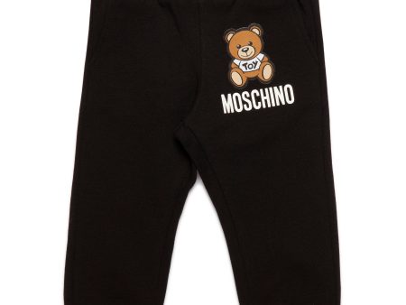 Baby Boys & Girls Black Logo Cotton Trousers on Sale