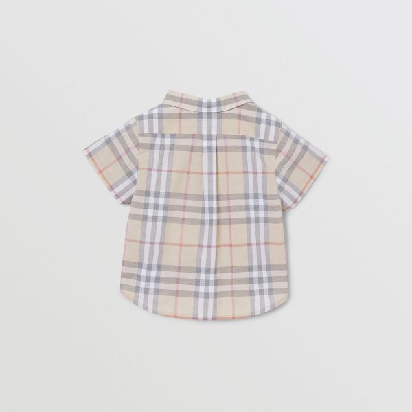 Baby Boys & Girls Beige Check Cotton Shirt Sale