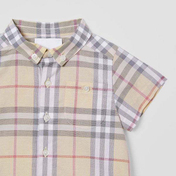 Baby Boys & Girls Beige Check Cotton Shirt Sale