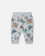 Baby Boys & Girls Grey Dragon Cotton Trousers Fashion